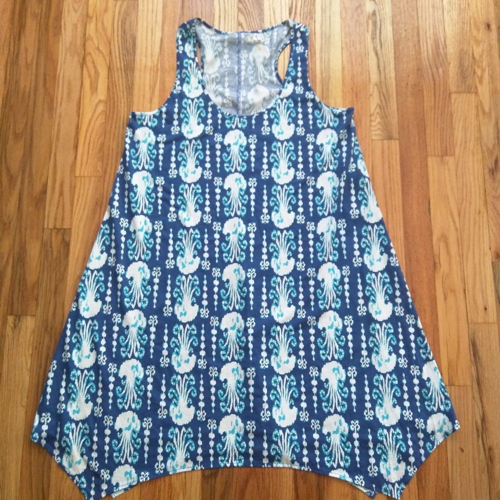 Lilly Pulitzer Melle Dress Indigo Get in Line Blue Sleeveless Racerback White L - Picture 8 of 16